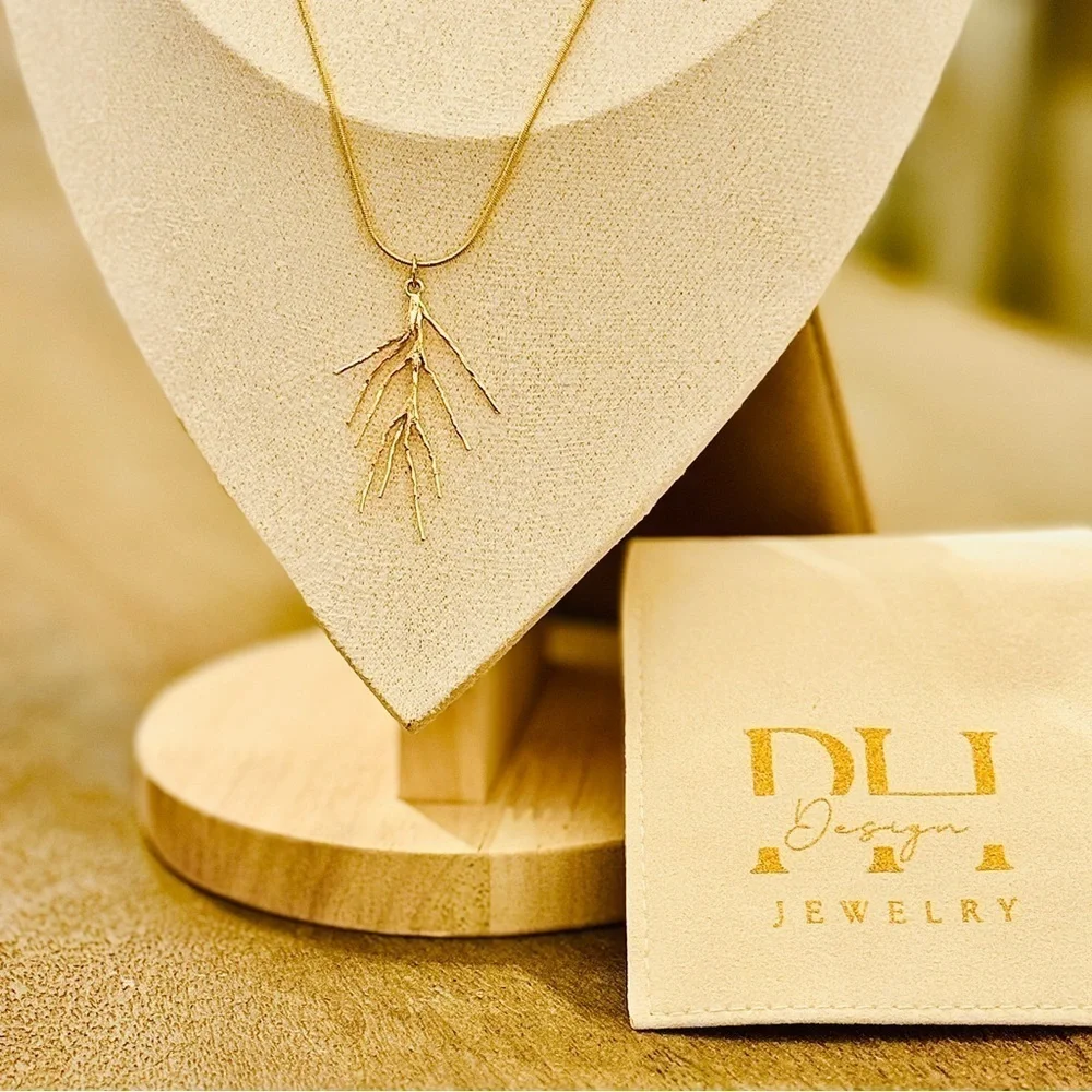 Elegant 24k Gold Gilded‎ Branch Necklace by PH Design Jewelry